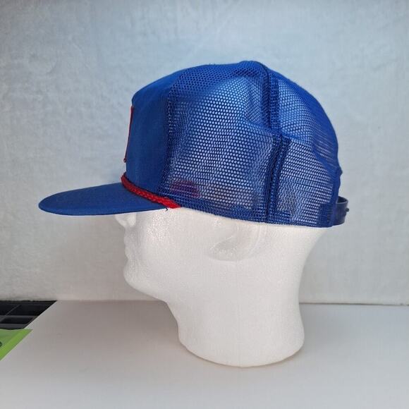 Vintage Big Patch SMI Trucker Hat Cap Snap-Back Meshback Blue - Picture 2 of 8